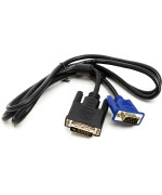 Видео кабель PowerPlant DVI-I (24+5) (M) - VGA (M), 1м