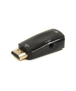 Переходник PowerPlant HDMI - VGA + Audio с аудио кабелем 0.5м, Black
