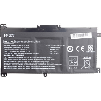 Акумулятор PowerPlant BK03XL, HSTNN-LB7S для ноутбуків HP Pavilion X360 14-BA 11.55V 3400mAh