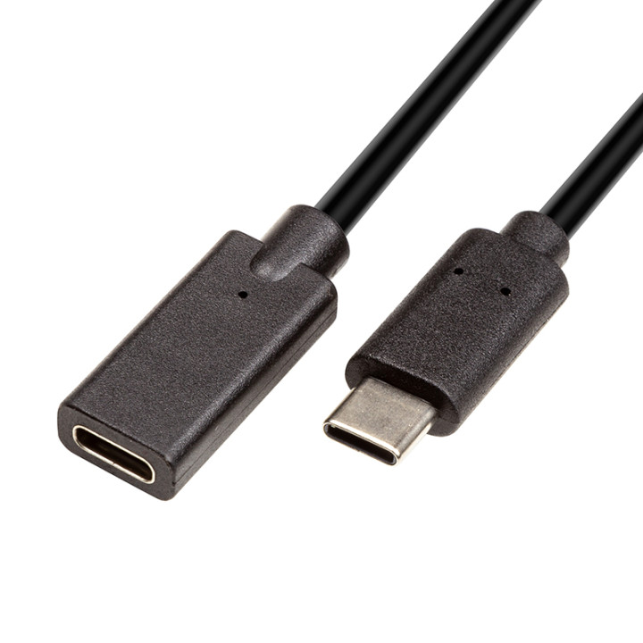 USB Кабель PowerPlant USB Type-C M/F (USB3.0) 3А, AWG24+32, 1.5м, Black