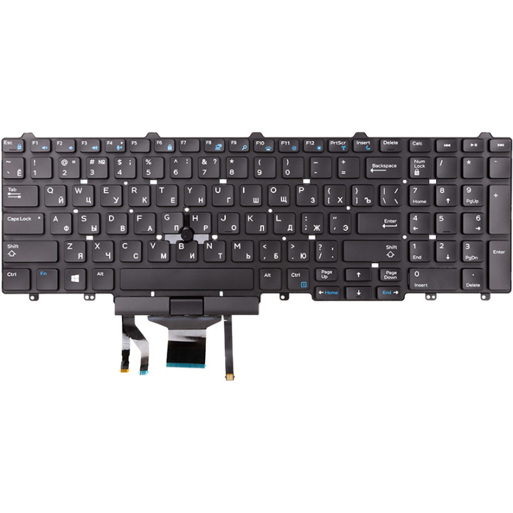 Клавіатура комп'ютера DELL Latitude E5550, E5570 без кадру, Black