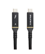 USB Кабель PowerPlant USB4, USB-C - USB-C, 40Gbps, 100W, 20V/5A, 8K/60HZ, 1м, Black