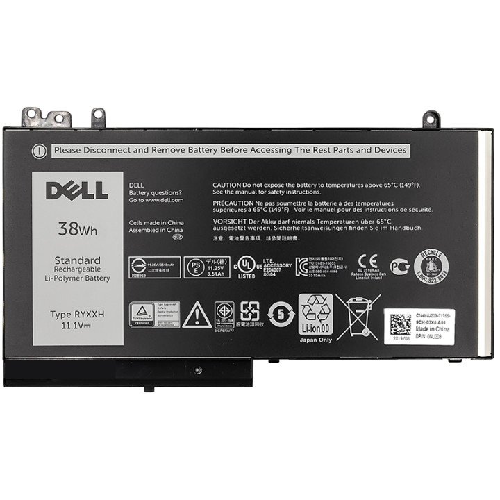 Аккумулятор PowerPlant для ноутбуков DELL Latitude 12 5000 (RYXXH) 11.1V 3400mAh