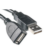 USB Кабель PowerPlant USB 2.0 AF – AM, 3м, One ferrite, Black