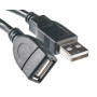 USB Кабель PowerPlant USB 2.0 AF – AM, 3м, One ferrite, Black
