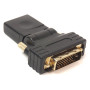 Перехідник PowerPlant HDMI AF - DVI AM 24+1 360 градусів, Black