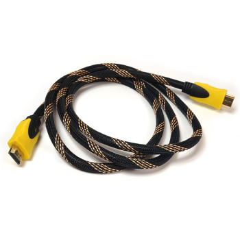 Відео кабель PowerPlant HDMI - HDMI позолочені конектори 1.3V 1.5м, Black / Yellow
