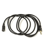 Аудіо кабель PowerPlant 3.5 mm M-F 1.5 м, Black