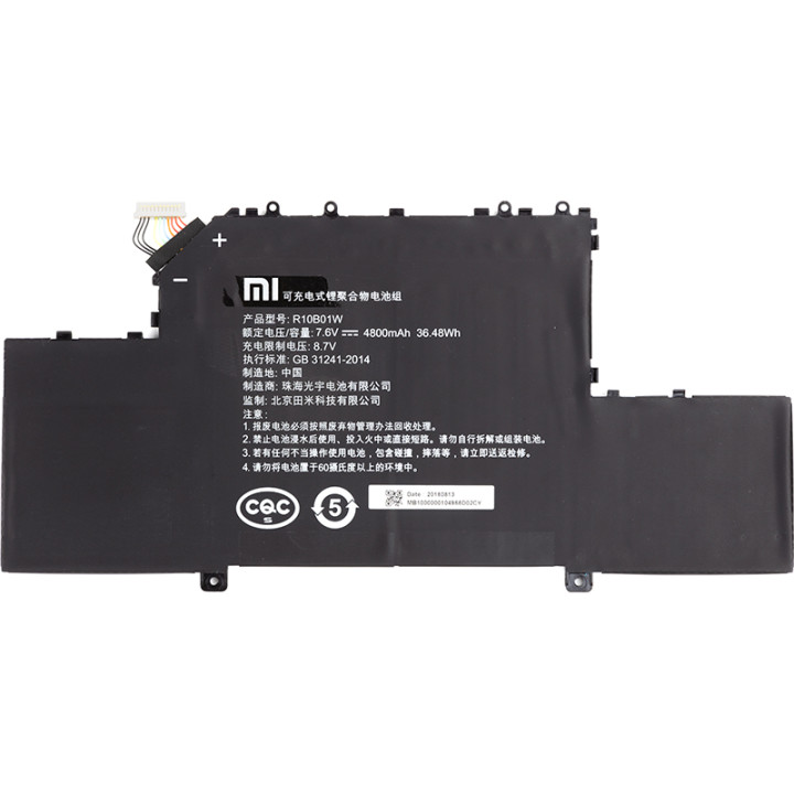 Акумулятор R10B01W для ноутбуків Xiaomi Mi Air 12.5 7.6V 4800mAh