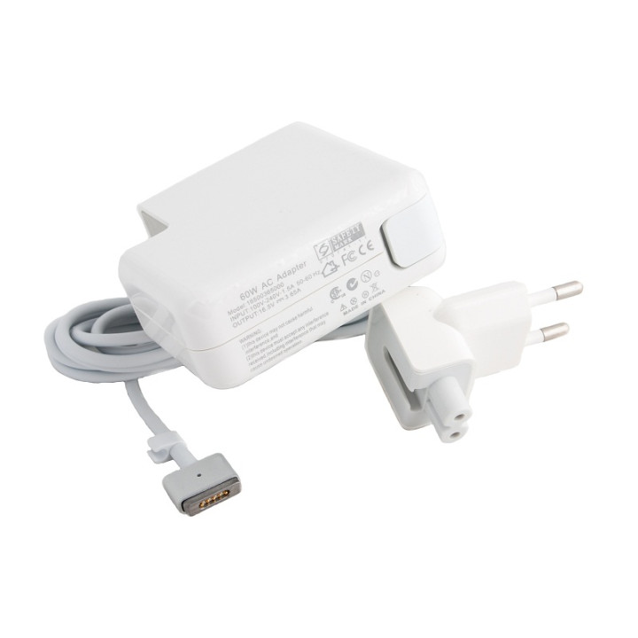 Блок живлення PowerPlant для ноутбука APPLE 220V 16.5V 60W 3.65A MagSafe 2