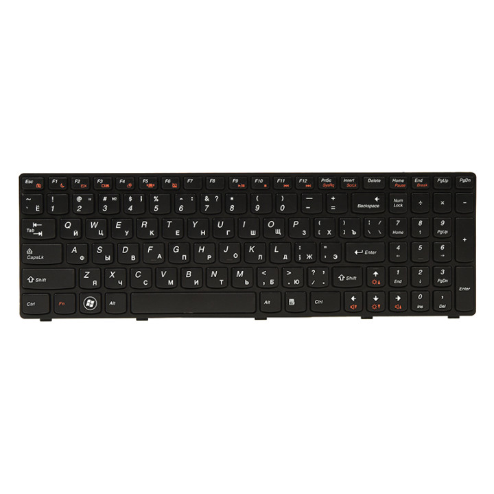 Клавіатура для ноутбука IBM/LENOVO G570, G575 чорний фрейм, Black
