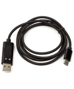 USB Кабель PowerPlant USB (M) – Type-C (M) з вимірювачем струму, 1 м, Black