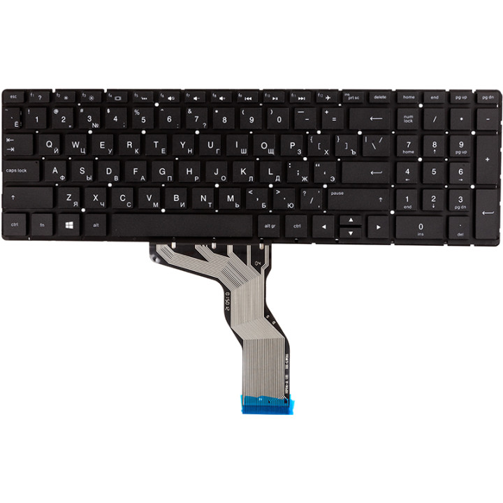 Клавіатура для ноутбука HP 250 G6, 258 G6 з підсвічуванням, Black