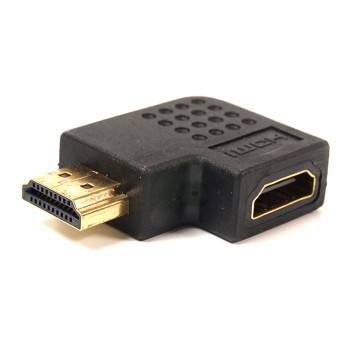 Переходник PowerPlant HDMI AF - HDMI AM правый угол, Black