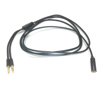 Аудіо-мікрофонний розгалужувач PowerPlant Sound Blaster 3.5mm jack 1.5м, Black