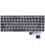 Клавиатура HP EliteBook Folio 9470m, 9480M серый фрейм, Black