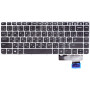 Клавіатура HP EliteBook Folio 9470m, 9480M сірий фрейм, Black