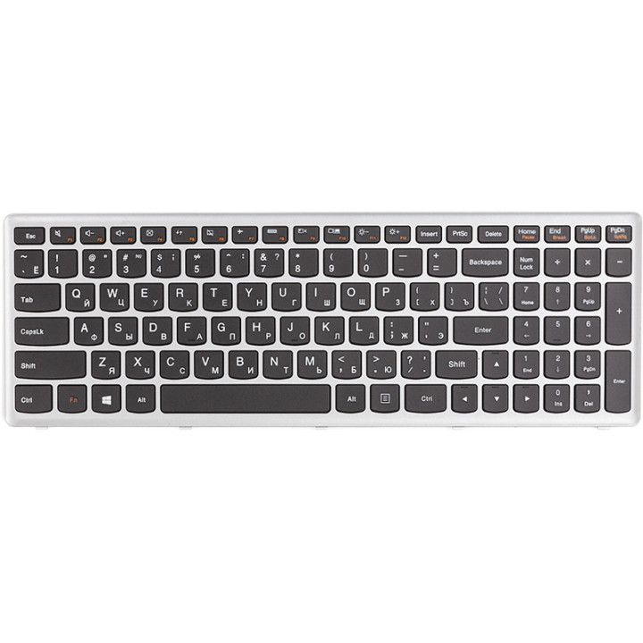 Клавіатура для ноутбука LENOVO Ideapad U510, Z710 чорний фрейм, Black