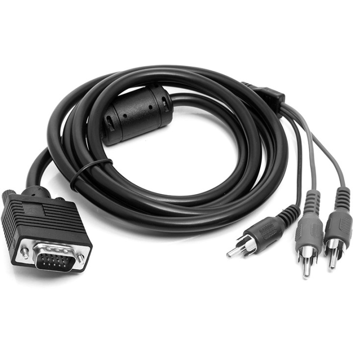 Кабель PowerPlant VGA (M) - 3 х RCA (M), 1080p, 1 м