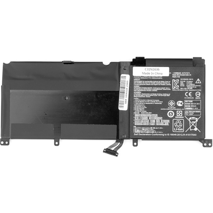 Акумулятор C41N1524 для ноутбуків ASUS ROG G501VW 15.2V 3950mAh
