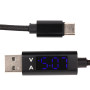 USB Кабель PowerPlant USB (M) – Type-C (M) з вимірювачем струму, 1 м, Black