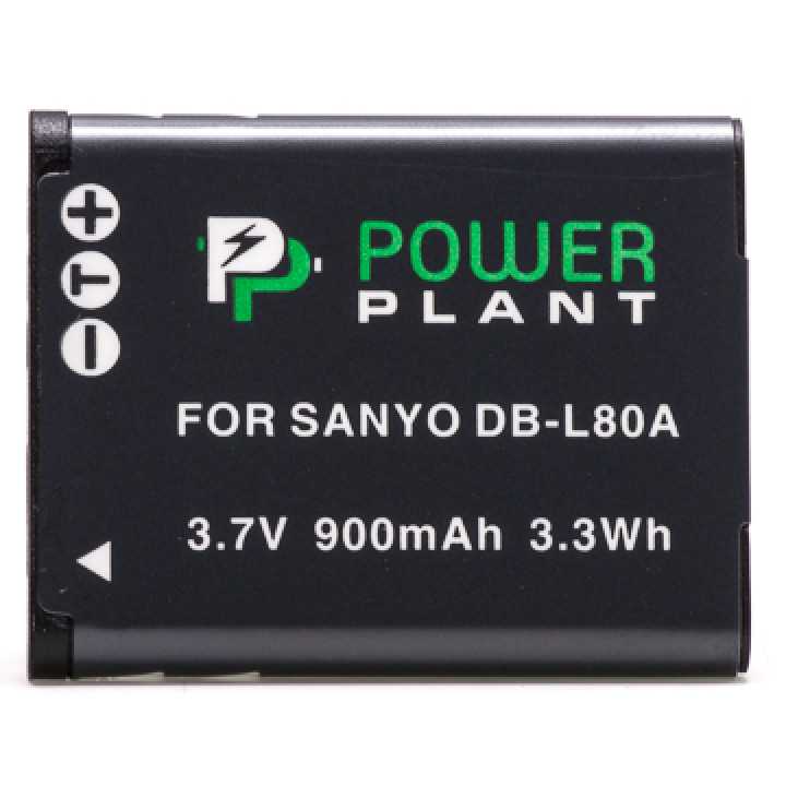 Аккумулятор PowerPlant для Sanyo DB-L80, D-Li88 900mAh