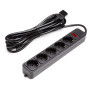 Сетевой фильтр PowerPlant с кабелем для ИБП 5 м, 3x1.5мм2, 10А, 5 розеток, евростандарт