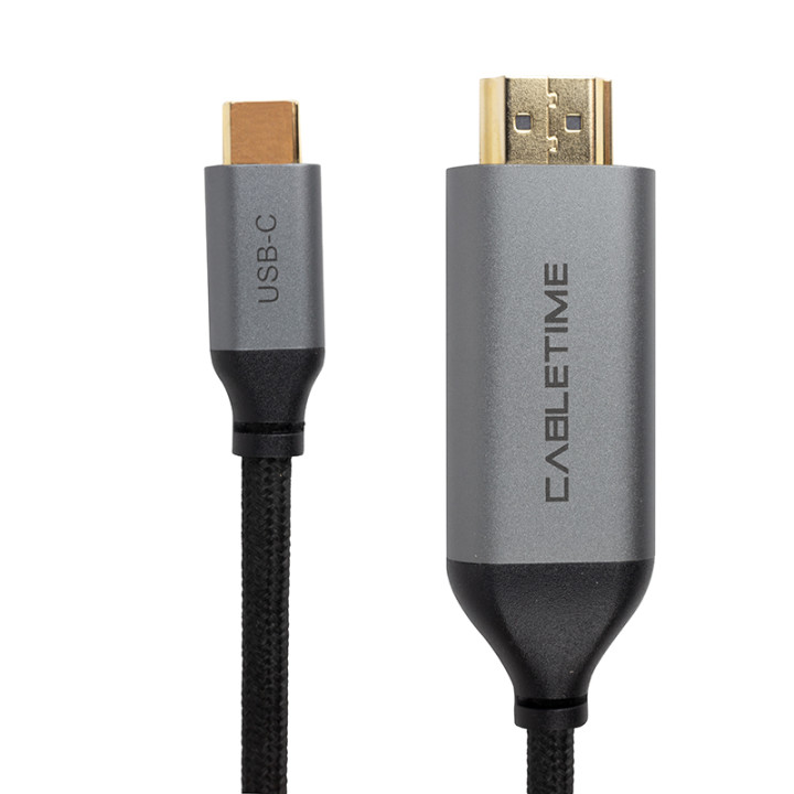 USB Кабель PowerPlant USB-C - HDMI, 4K, Ultra HD, V2.0, 1.8м, Black