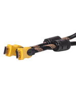 Видео кабель PowerPlant HDMI - HDMI позолоченные коннекторы, 1.3V 5м Double ferrites, Black / Yellow