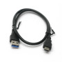 USB Кабель PowerPlant USB 3.0 AM – Type-C 0.5 м, Black