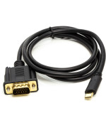 Кабель PowerPlant USB Type-C 3.1 (M) - VGA (M) 1 м, Black