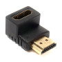 Переходник PowerPlant HDMI AF - HDMI AM нижний угол, Black