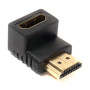 Перехідник PowerPlant HDMI AF - HDMI AM нижній кут, Black