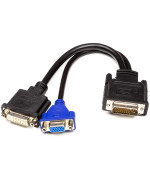 Переходник PowerPlant DVI-I (M) - DVI-D (F) + VGA (F) 30 см