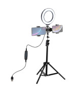 Кольцевая USB LED лампа Puluz PKT3036 6.2" + штатив 1.1m, Black