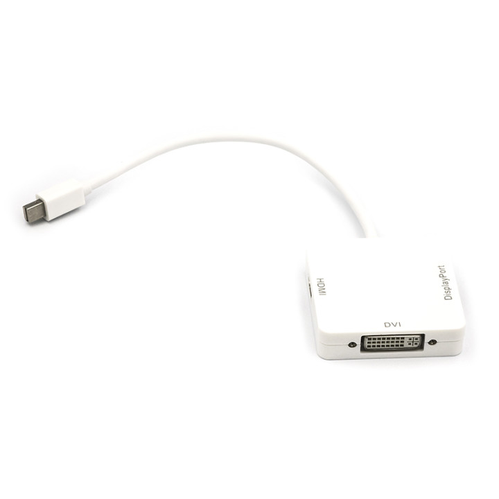 Кабель-перехідник PowerPlant mini DisplayPort (Thunderbolt) - DisplayPort, HDMI, DVI 0.2 м