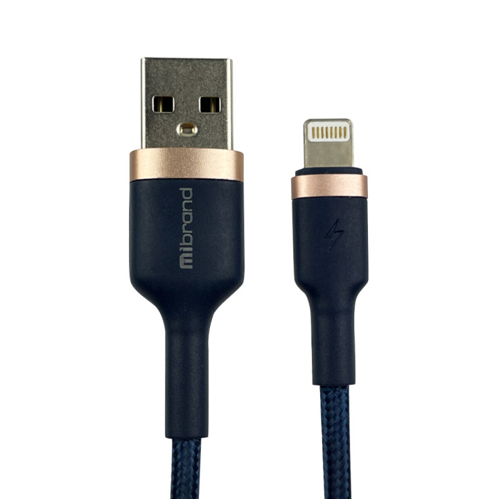 USB Data-Кабель Mibrand MI-71 Metal Braided 2.4A 1m, Navy Blue