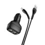 Автомобільний зарядний пристрій HOCO Z36 2.4A, Black