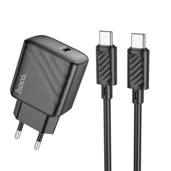 Мережевий зарядний пристрій HOCO CS22A PD30W Cable Type-C to Type-C, Black