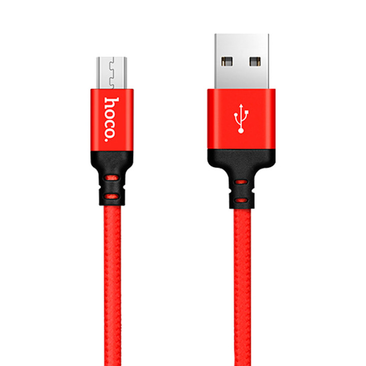 Data Кабель HOCO X14 USB to Micro 2,4A, Black - Red