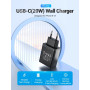 Мережевий зарядний пристрій Vention FADB0 PD20W / QC3.0 1.67 A, Black