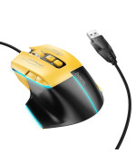 USB Дротова Миша HOCO GM31, Black - Yellow