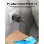 Мережевий зарядний пристрій Vention FADB0 PD20W / QC3.0 1.67 A, Black