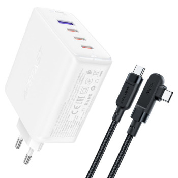 Мережевий зарядний пристрій ACEFAST A37 PD100W GaN 1.8 А, White