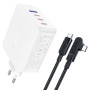 Мережевий зарядний пристрій ACEFAST A37 PD100W GaN 1.8 А, White