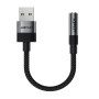 Аудіокабель ACEFAST J13 USB to 3.5mm female 0.15m, Black