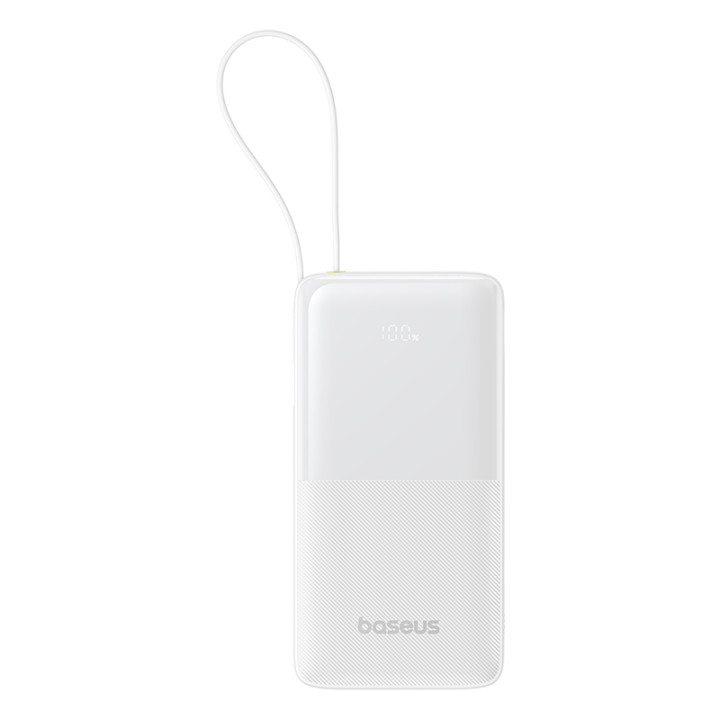 Зовнішній акумулятор Power Bank Baseus Bipow 2 USB / Type-C 20W with cable 20000mAh, White