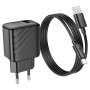 Сетевое зарядное устройство HOCO CS21A USB QC3.0 18W кабель USB - Type-C 1m, Black