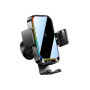 Автотримач для смартфона Baseus Halo Electric Wireless Charging 15W, Black