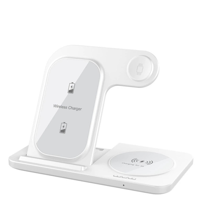 Беспроводное зарядное устройство WUW C250 3 in 1, White
